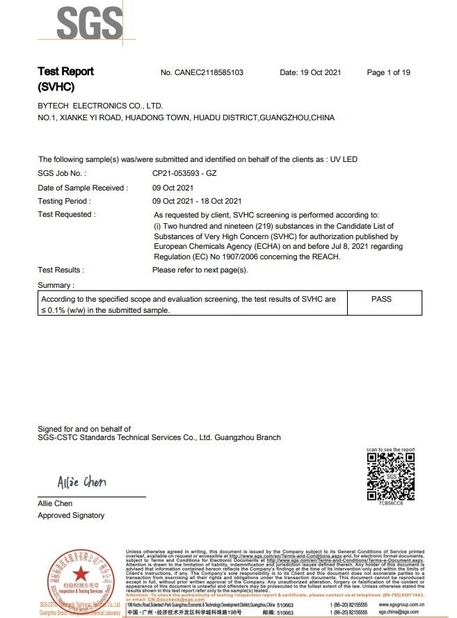 Porcellana Bytech Electronics Co., Ltd. Certificazioni